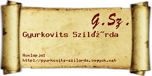 Gyurkovits Szilárda névjegykártya